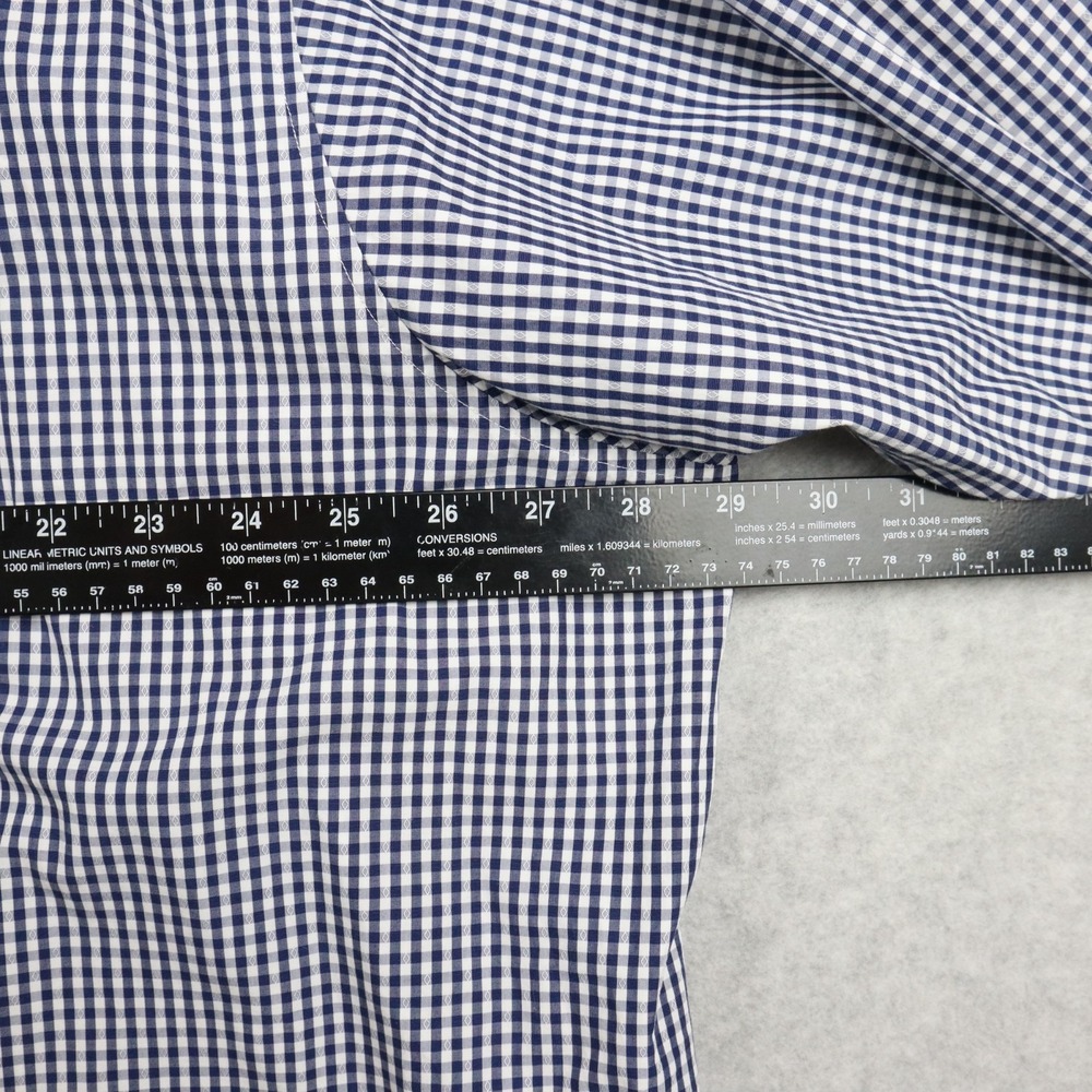 Michael Kors Shirt Mens 18.5 34/35 Big Luxe Cotton Button Up Gingham Long Sleeve - Picture 6 of 10